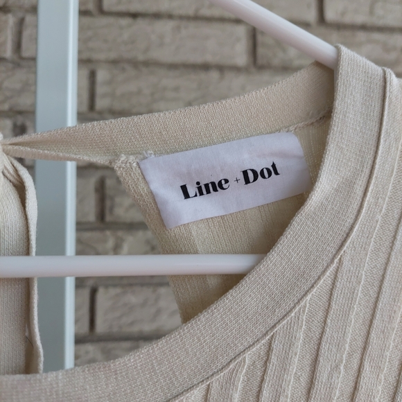 Line & Dot Cream Off White Ribbed Open Back Sweater w/Ties NO SIZE NWT - Picture 5 of 5